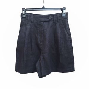 & Other Stories | Relaxed Linen Shorts in Black Size 0